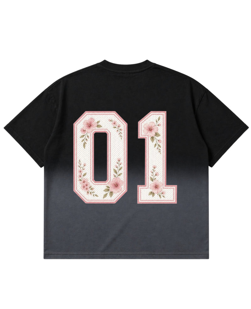 Black Ombré Wash Boxy Fit T-shirt Back Design